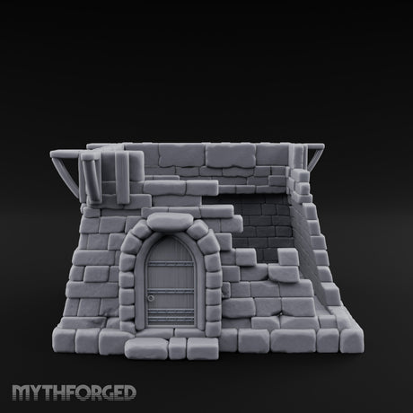 Iron-Banded Arch-Framed Stone Guard Post Miniature for Dungeons and Dragons, Pathfinder or other TTRPGs