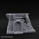 Iron-Banded Arch-Framed Stone Guard Post Miniature for Dungeons and Dragons, Pathfinder or other TTRPGs
