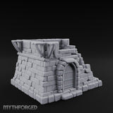 Iron-Banded Arch-Framed Stone Guard Post Miniature for Dungeons and Dragons, Pathfinder or other TTRPGs