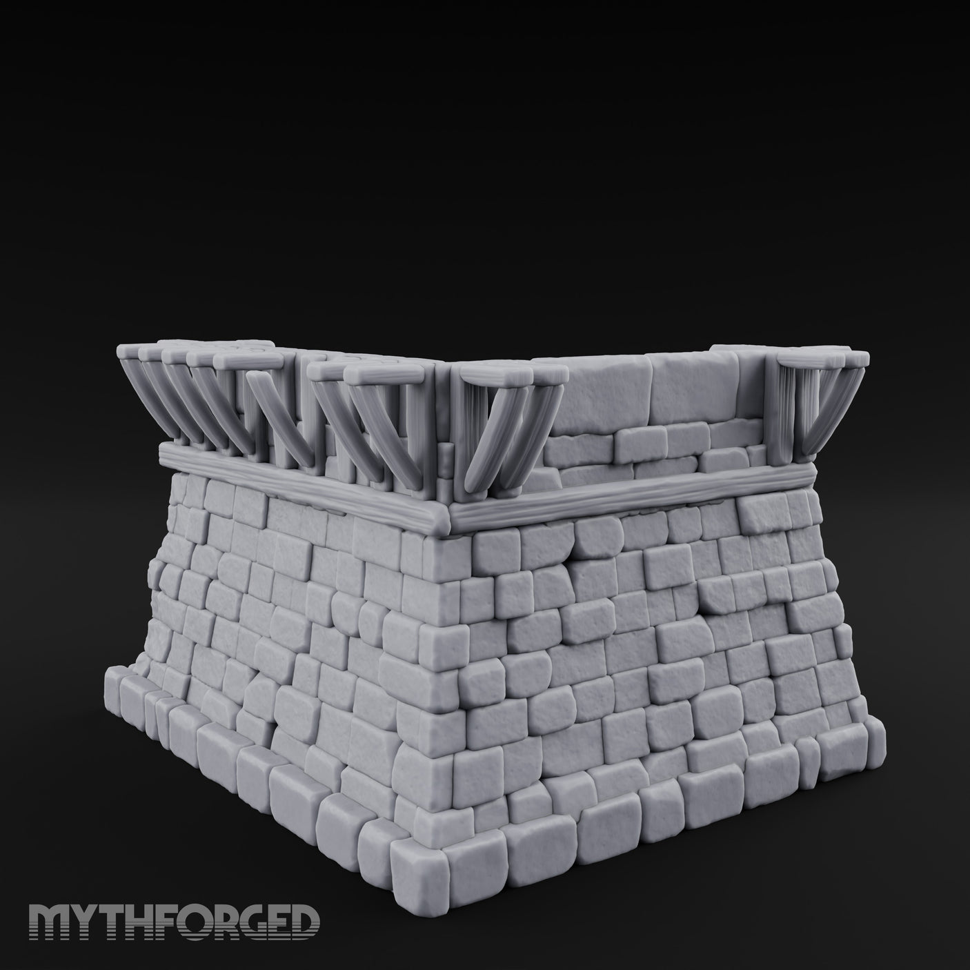Iron-Banded Arch-Framed Stone Guard Post Miniature for Dungeons and Dragons, Pathfinder or other TTRPGs