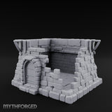 Iron-Banded Arch-Framed Stone Guard Post Miniature for Dungeons and Dragons, Pathfinder or other TTRPGs