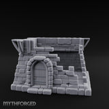 Iron-Banded Arch-Framed Stone Guard Post Miniature for Dungeons and Dragons, Pathfinder or other TTRPGs