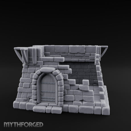 Iron-Banded Arch-Framed Stone Guard Post Miniature for Dungeons and Dragons, Pathfinder or other TTRPGs