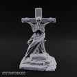 Iron-Bound Shroud-Draped Crucified Skeleton Monument Miniature for Dungeons and Dragons, Pathfinder or other TTRPGs