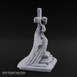 Iron-Bound Shroud-Draped Crucified Skeleton Monument Miniature for Dungeons and Dragons, Pathfinder or other TTRPGs
