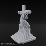 Iron-Bound Shroud-Draped Crucified Skeleton Monument Miniature for Dungeons and Dragons, Pathfinder or other TTRPGs