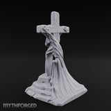 Iron-Bound Shroud-Draped Crucified Skeleton Monument Miniature for Dungeons and Dragons, Pathfinder or other TTRPGs