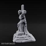 Iron-Bound Shroud-Draped Crucified Skeleton Monument Miniature for Dungeons and Dragons, Pathfinder or other TTRPGs