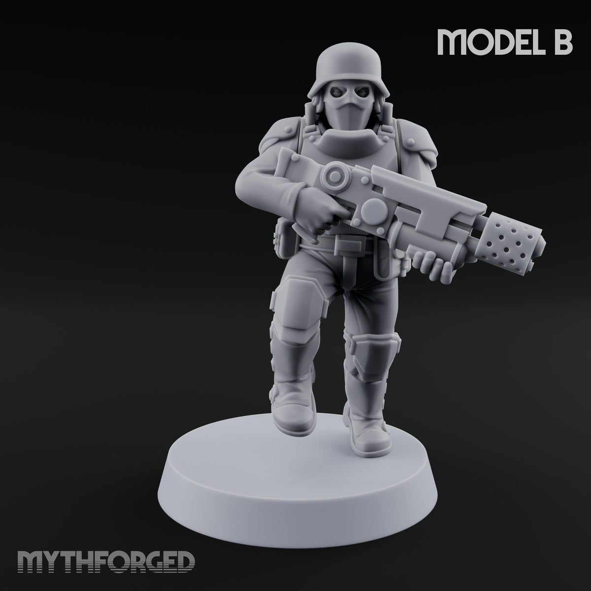 Breathe Easy, Fight Hard Human Gas-Masked Command Squad Soldiers — B · 1 · Mace and Pistol 1