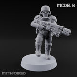 Breathe Easy, Fight Hard Human Gas-Masked Command Squad Soldiers — B · 1 · Mace and Pistol 1