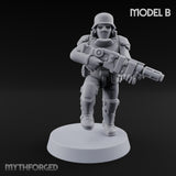 Breathe Easy, Fight Hard Human Gas-Masked Command Squad Soldiers — B · 2 · Mace and Pistol 1