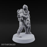 Breathe Easy, Fight Hard Human Gas-Masked Command Squad Soldiers — C · 1 · Mace and Pistol 1