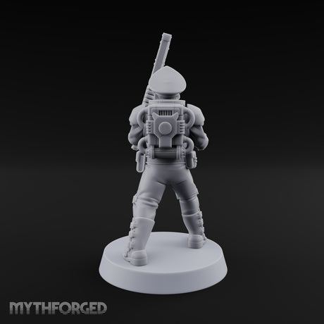 Breathe Easy, Fight Hard Human Gas-Masked Soldier E — Chainsword and Pistol 3