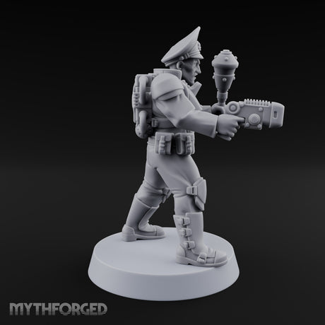 Breathe Easy, Fight Hard Human Gas-Masked Soldier E — Mace and Pistol 1
