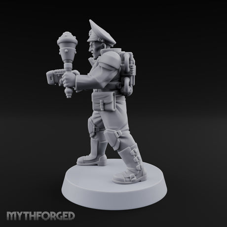 Breathe Easy, Fight Hard Human Gas-Masked Soldier E — Mace and Pistol 1