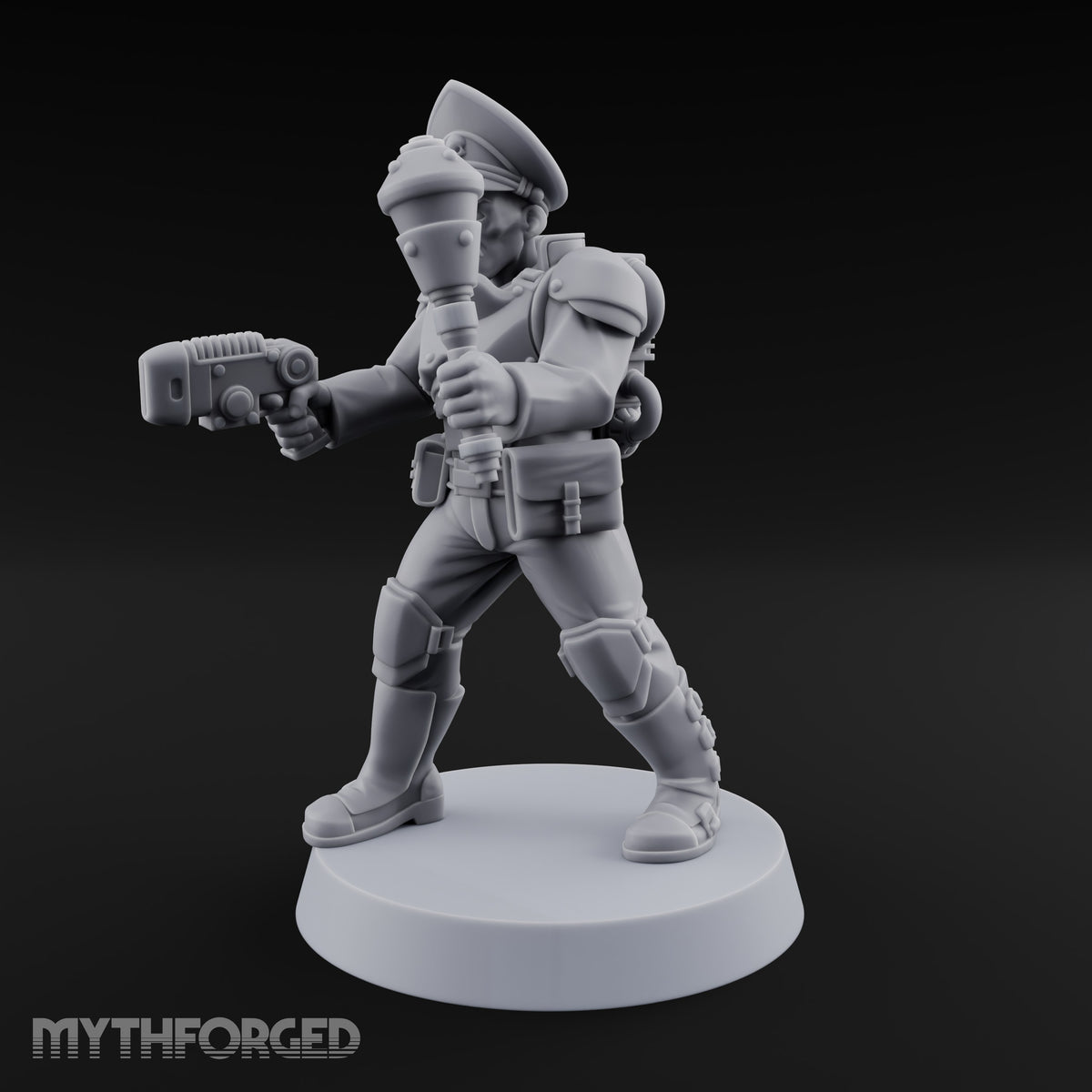 Breathe Easy, Fight Hard Human Gas-Masked Soldier E — Mace and Pistol 1