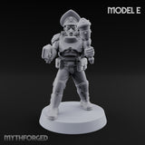 Breathe Easy, Fight Hard Human Gas-Masked Soldier E — Mace and Pistol 1