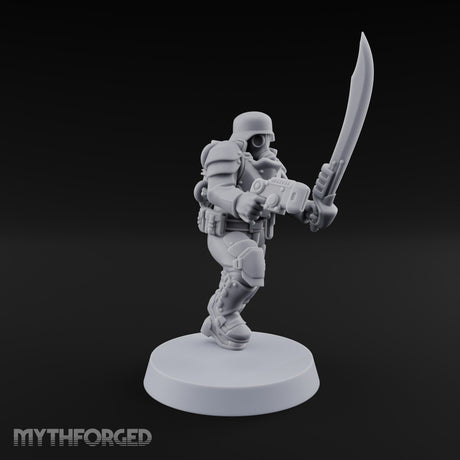 Trust the Moustache Human Armoured Heavy Weapons Soldier A — Sword and Pistol