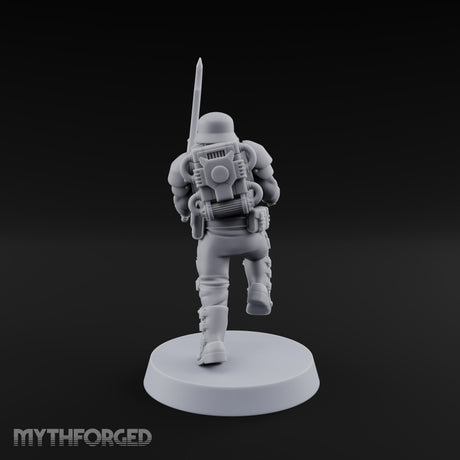 Trust the Moustache Human Armoured Heavy Weapons Soldier A — Sword and Pistol