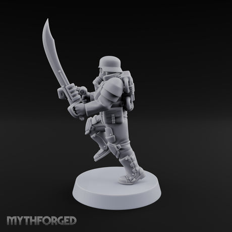 Trust the Moustache Human Armoured Heavy Weapons Soldier A — Sword and Pistol