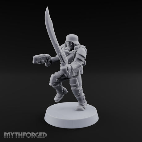 Trust the Moustache Human Armoured Heavy Weapons Soldier A — Sword and Pistol