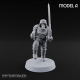 Trust the Moustache Human Armoured Heavy Weapons Soldier A — Sword and Pistol
