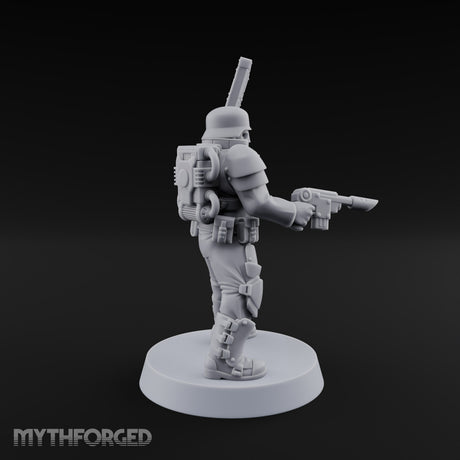 Trust the Moustache Human Armoured Heavy Weapons Soldier B — Chainsword and Pistol