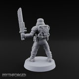 Trust the Moustache Human Armoured Heavy Weapons Soldier B — Chainsword and Pistol