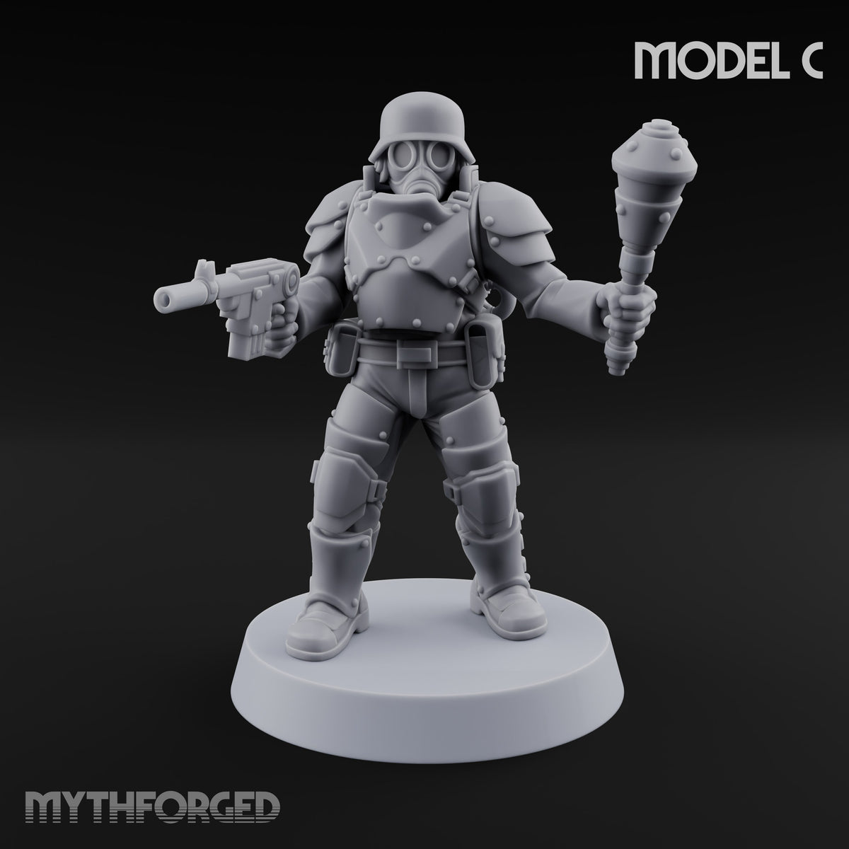 Trust the Moustache Human Armoured Heavy Weapons Soldier C — Mace and Pistol