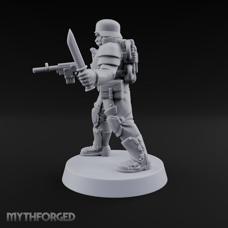 Trust the Moustache Human Armoured Heavy Weapons Soldier D — Knife and Pistol