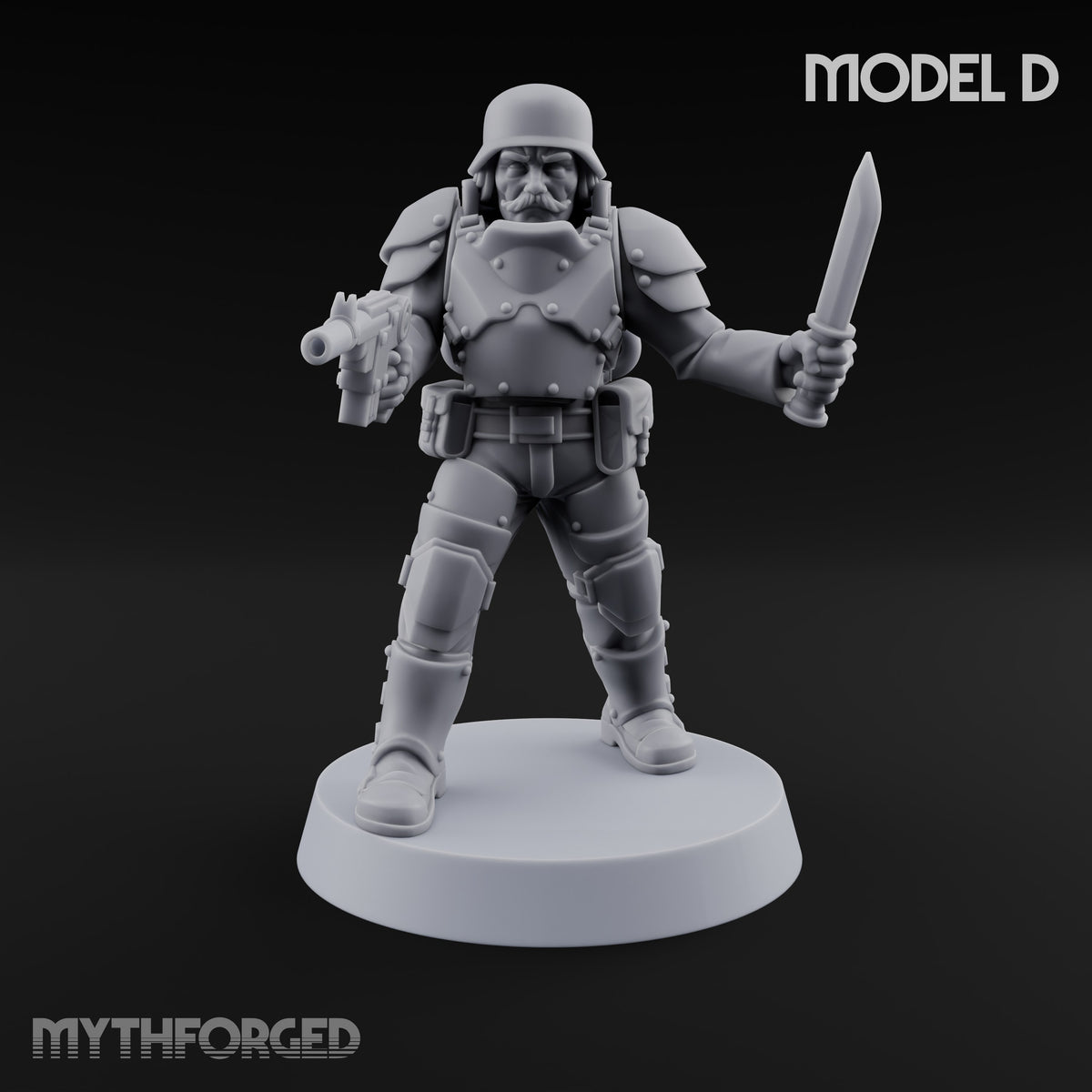 Trust the Moustache Human Armoured Heavy Weapons Soldiers — D · Gun 1 + Gun 2 + Gun 3 + Knife and Pistol + Gun 5
