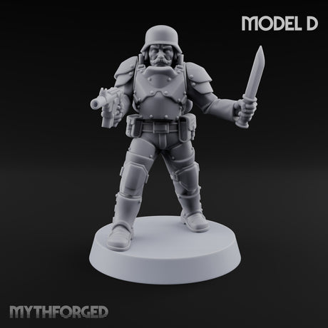 Trust the Moustache Human Armoured Heavy Weapons Soldiers — D · Gun 1 + Gun 2 + Gun 3 + Knife and Pistol + Gun 5
