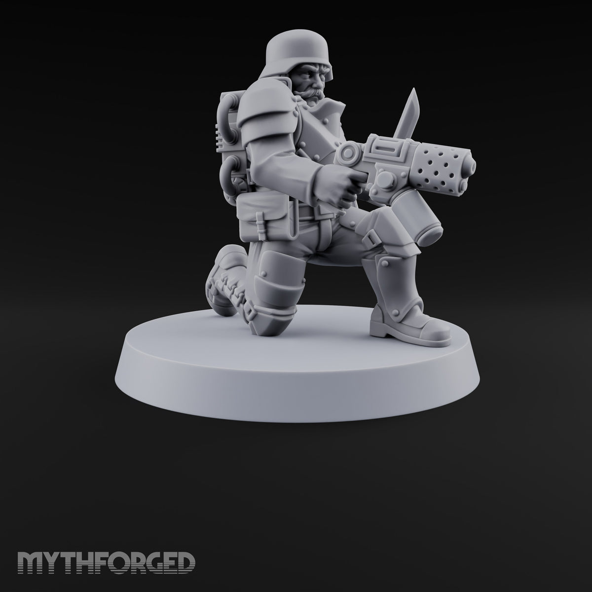 Trust the Moustache Human Armoured Heavy Weapons Soldier E — Knife and Hand Flamer