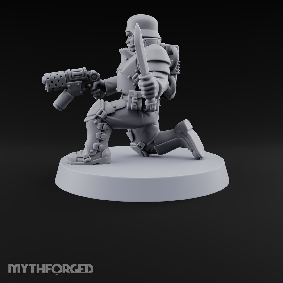 Trust the Moustache Human Armoured Heavy Weapons Soldier E — Knife and Hand Flamer
