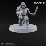 Trust the Moustache Human Armoured Heavy Weapons Soldiers — E · Gun 1 + Gun 2 + Gun 3 + Gun 4 + Knife and Hand Flamer