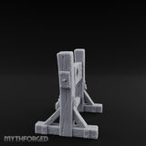 Iron-Riveted Grain-Split Punishment Stocks Miniature for Dungeons and Dragons, Pathfinder or other TTRPGs