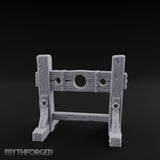 Iron-Riveted Grain-Split Punishment Stocks Miniature for Dungeons and Dragons, Pathfinder or other TTRPGs