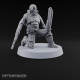 Not Here for Small Talk Human Sci-Fi Soldier A — Chainsword and Pistol
