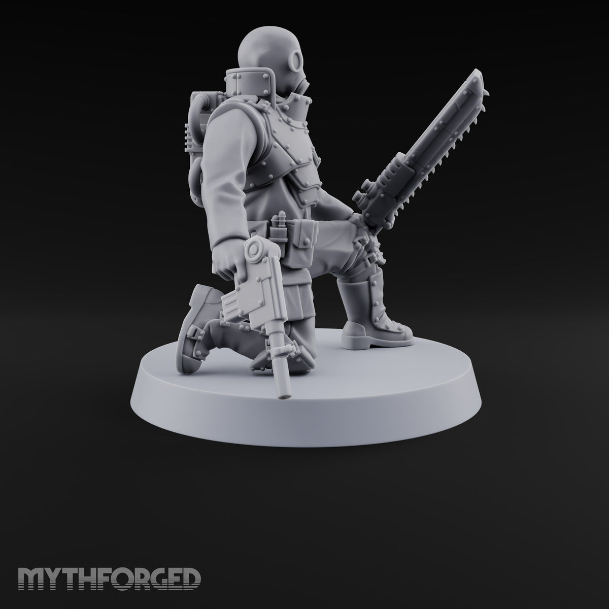 Not Here for Small Talk Human Sci-Fi Soldier A — Chainsword and Pistol