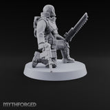 Not Here for Small Talk Human Sci-Fi Soldier A — Chainsword and Pistol