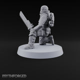 Not Here for Small Talk Human Sci-Fi Soldier A — Chainsword and Pistol