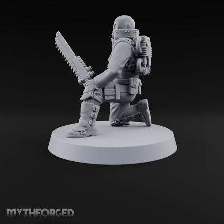 Not Here for Small Talk Human Sci-Fi Soldier A — Chainsword and Pistol