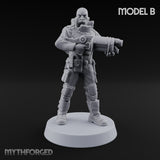 Not Here for Small Talk Human Gas-Masked Sci-Fi Soldiers — B · Gun 1 + Gun 2 + Gun 3 + Gun 4 + Gun 5 + Gun 6