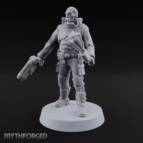 Not Here for Small Talk Human Sci-Fi Soldier B — Mace and Pistol