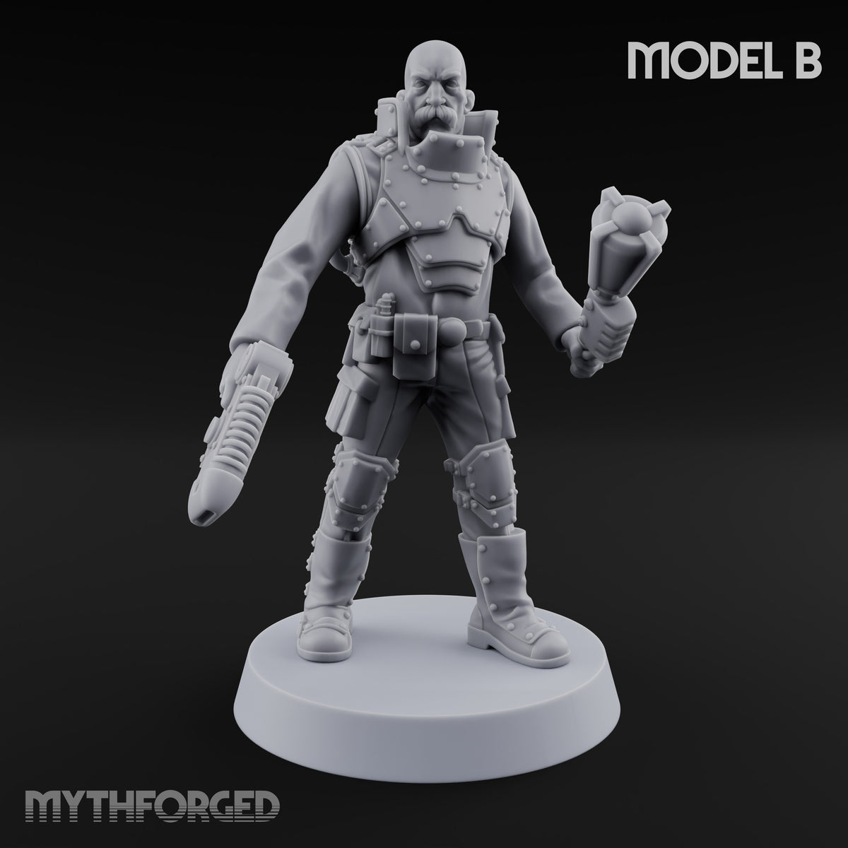 Not Here for Small Talk Human Sci-Fi Soldier B — Mace and Pistol