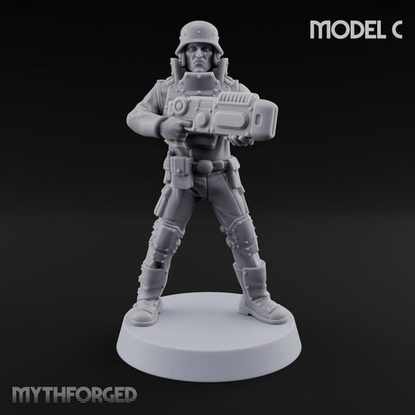 Not Here for Small Talk Human Gas-Masked Sci-Fi Soldiers — C · Gun 1 + Gun 2 + Gun 3 + Gun 4 + Gun 5 + Gun 6