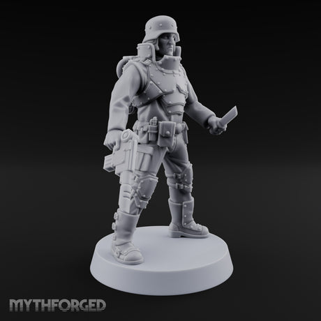 Not Here for Small Talk Human Sci-Fi Soldier C — Knife and Pistol