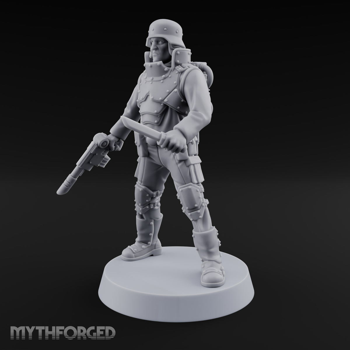 Not Here for Small Talk Human Sci-Fi Soldier C — Knife and Pistol