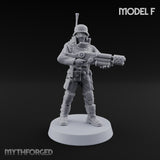 Not Here for Small Talk Human Gas-Masked Sci-Fi Soldiers — F · Gun 1 + Gun 2 + Gun 3 + Gun 4 + Gun 5 + Gun 6