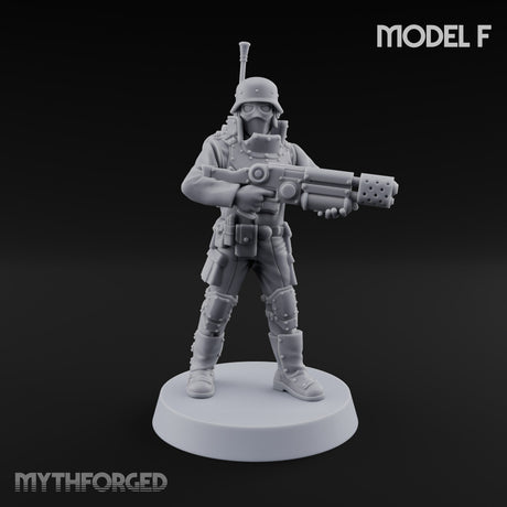 Not Here for Small Talk Human Gas-Masked Sci-Fi Soldiers — F · Gun 1 + Gun 2 + Gun 3 + Gun 4 + Gun 5 + Gun 6